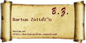 Bartus Zoltán névjegykártya
